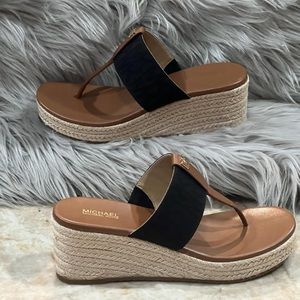 Michael Michael Kors Women’s Brown 1” Platform Jute Wrapped Comfort. New